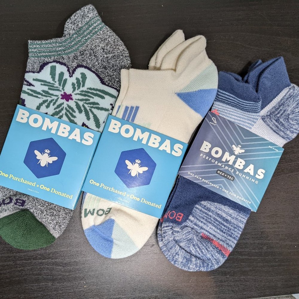 Bombas Ankle Socks Three Pairs Large